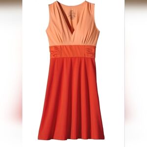 Women's Patagonia Orange VNeck Short Sleeve Dress Size Small